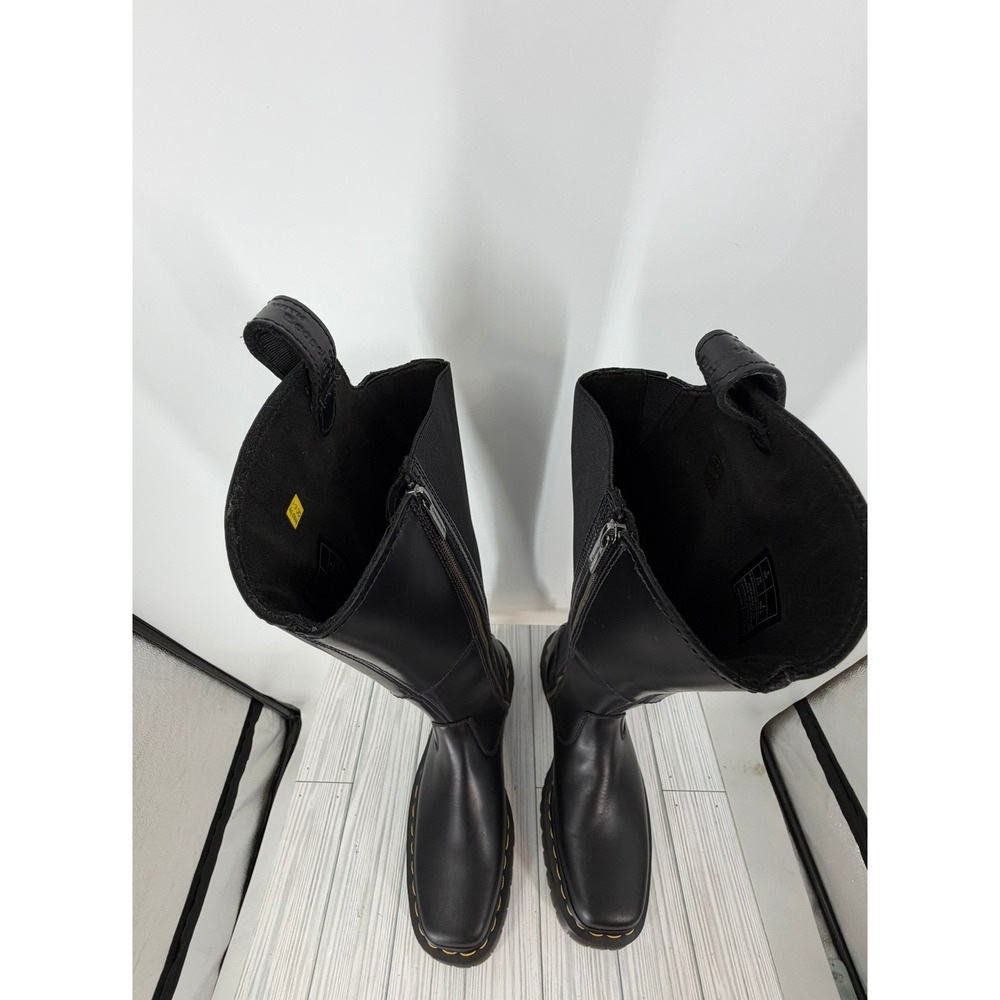 Dr. Martens Amaayah Hi Boots Black Leather Knee Tall Riding Women's Size 8 NEW - Picture 11 of 16